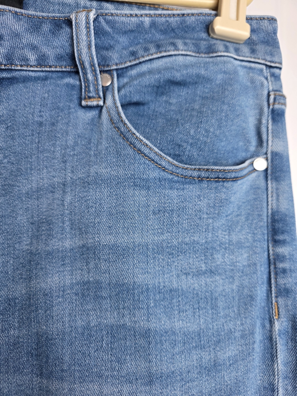 Quince Bella Stretch High Rise Kick Flare Jeans Size 32 Medium Wash - Picture 4 of 16